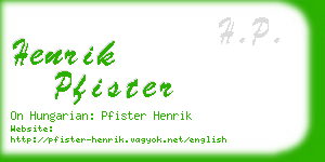 henrik pfister business card